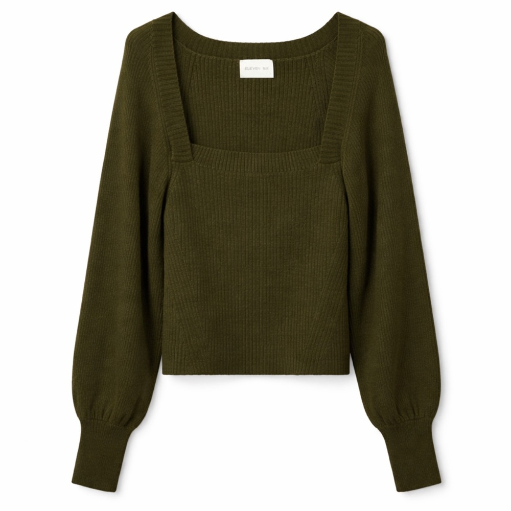 Eleven Six Square Neckline Sweater Size L